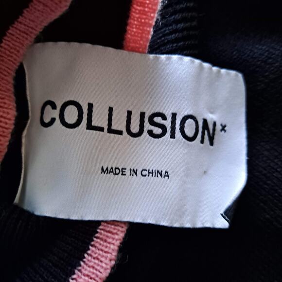 Collusion Turtleneck Sweater Dress Long Sleeve Mini Shift Pullover Black Size 12 - Picture 9 of 12